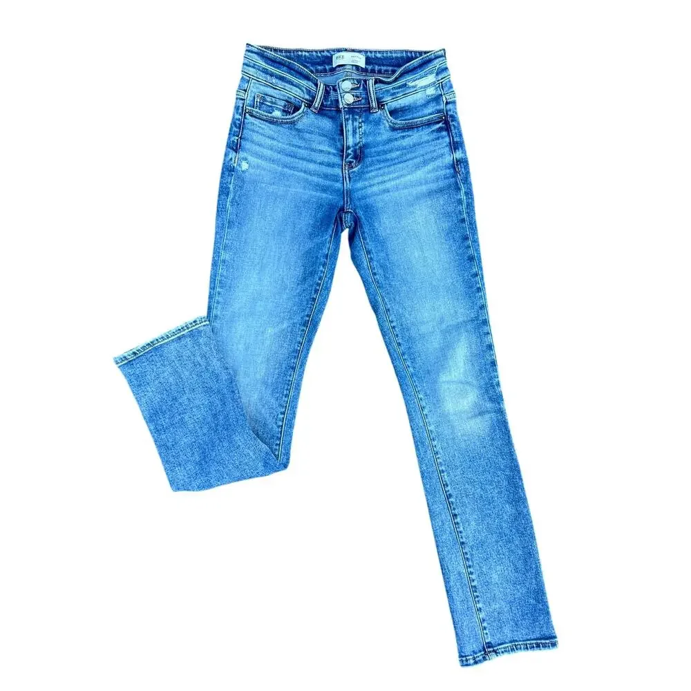 BKE Payton universal fit mid rise distressed straight jeans size 26x33 - Picture 1 of 8